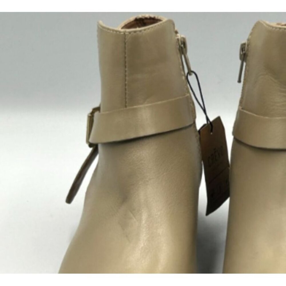 NWT Crevo Women's Beige Leather Strap Buckle Design Ankle Boots Size 8.5 2973 - Picture 6 of 16